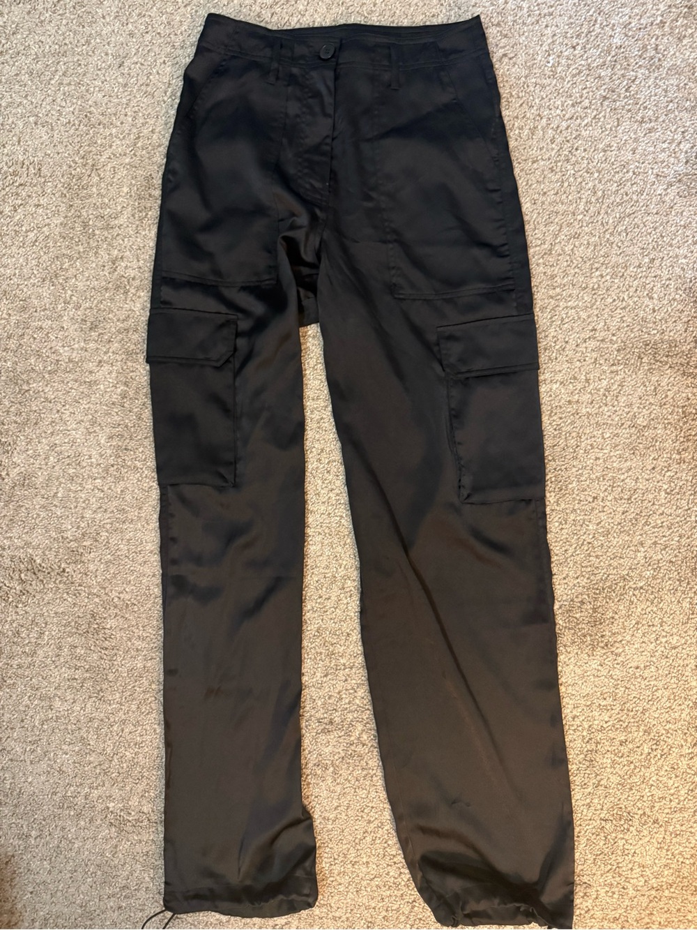 Olivaceous Black womens Cargo Pants with Utility Pockets